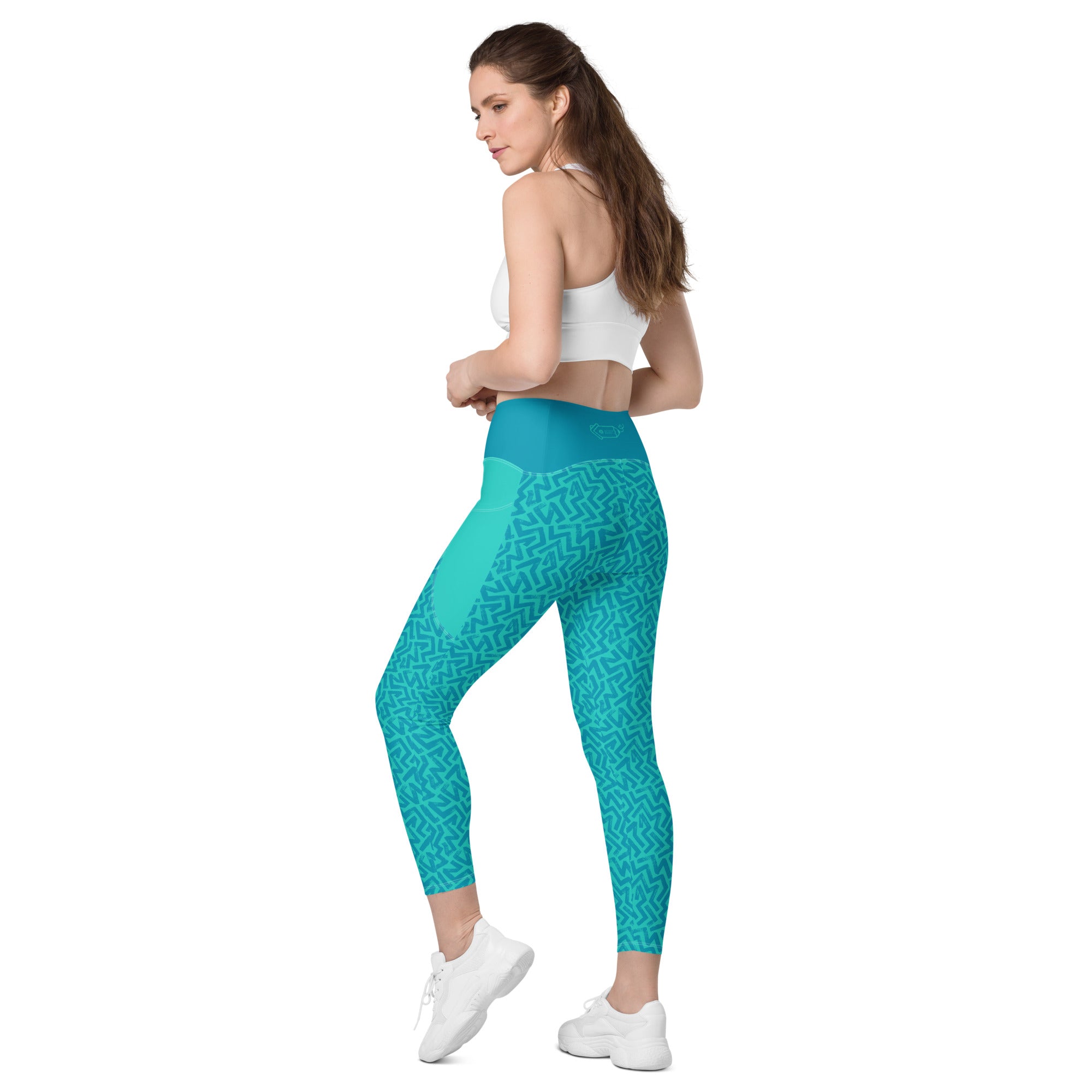 RECYCLED High Waist Pocket Leggings - 'Aquamarine'