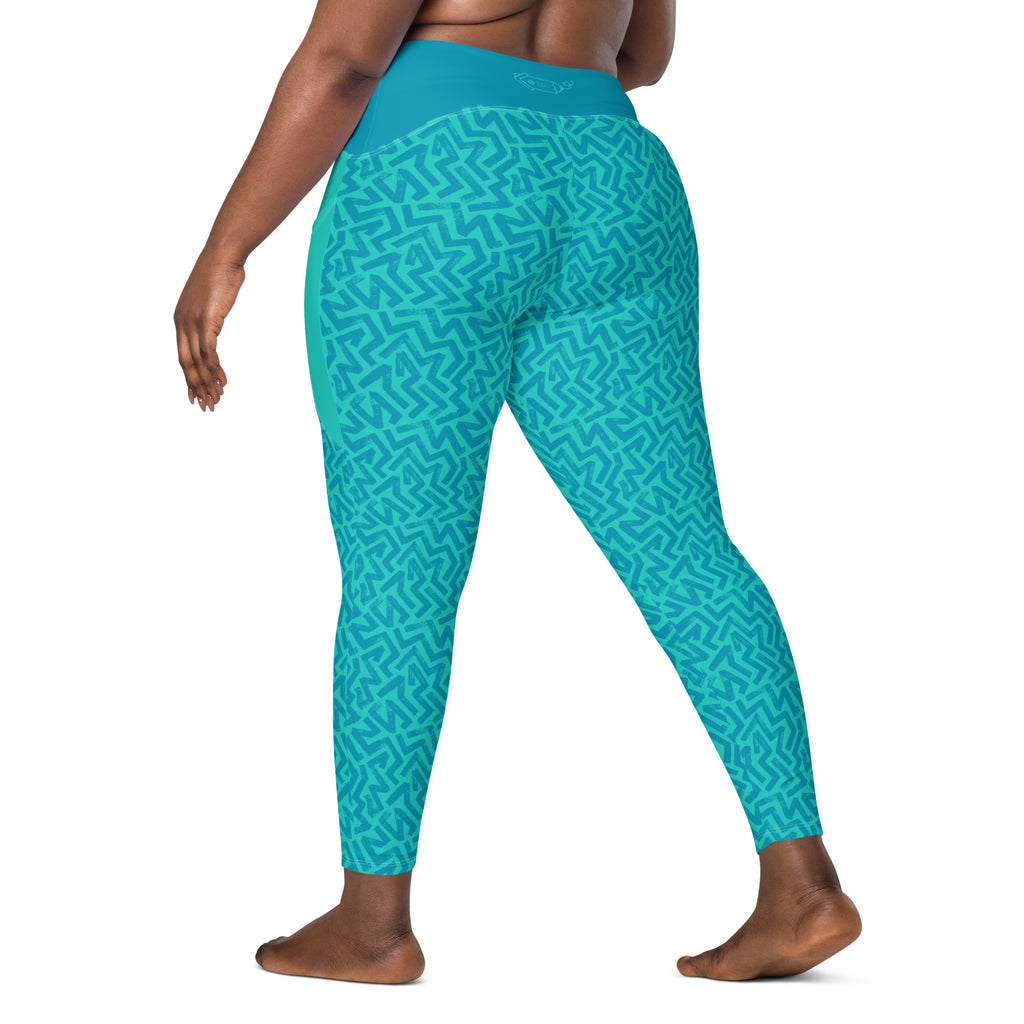 RECYCLED High Waist Pocket Leggings - 'Aquamarine'