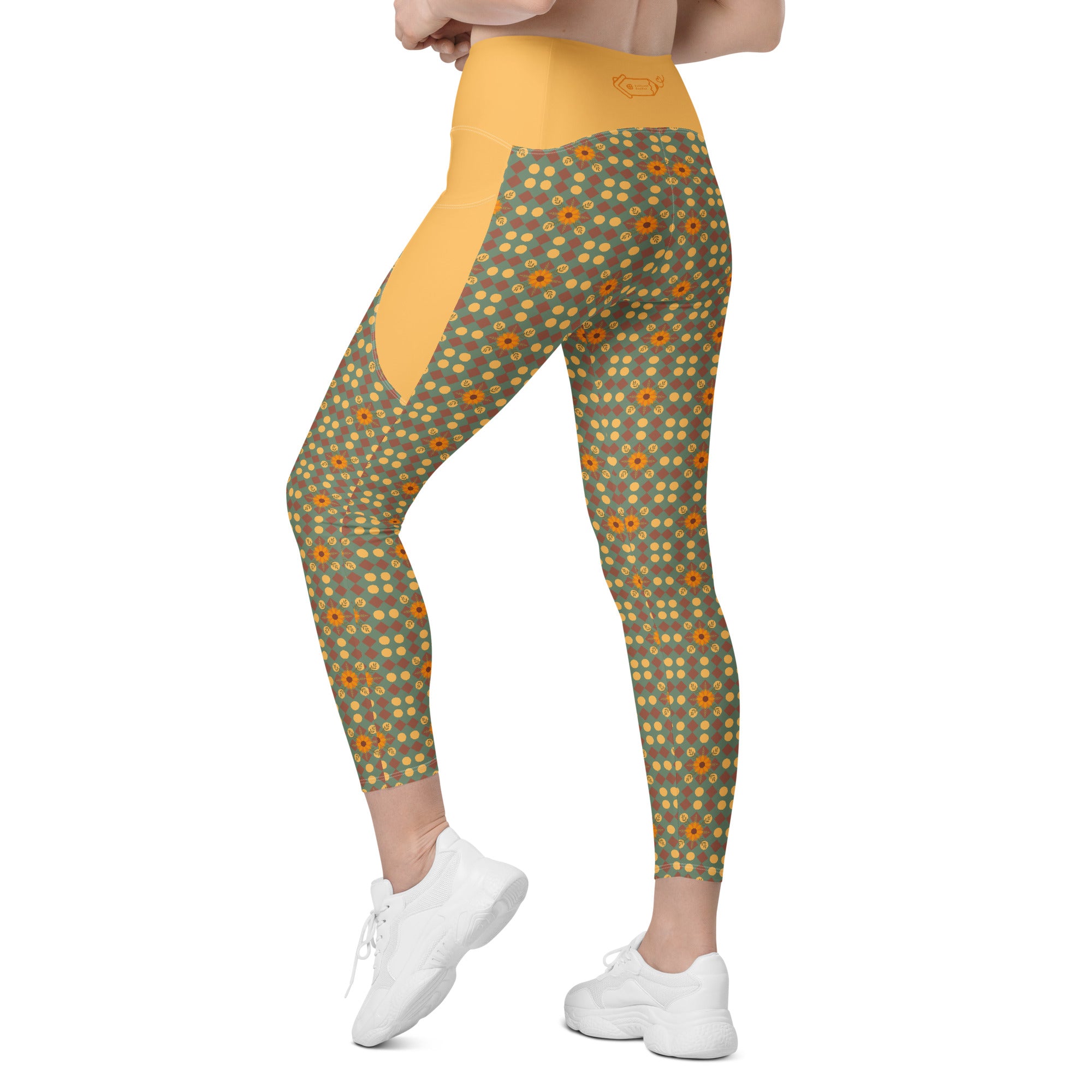 RECYCLED High Waist Pocket Leggings - 'Summertime Vintage'