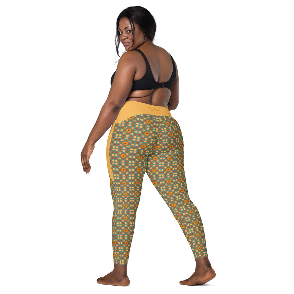 RECYCLED High Waist Pocket Leggings - 'Summertime Vintage'