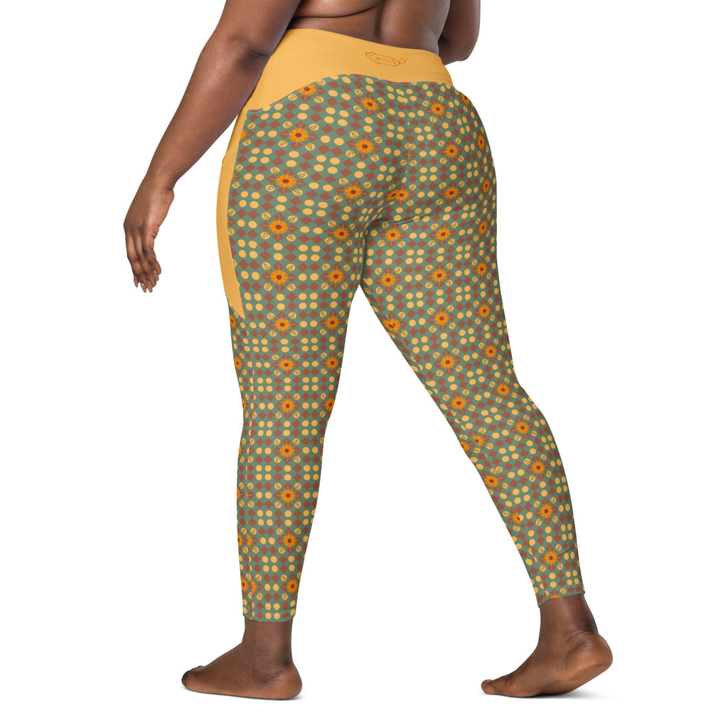 RECYCLED High Waist Pocket Leggings - 'Summertime Vintage'