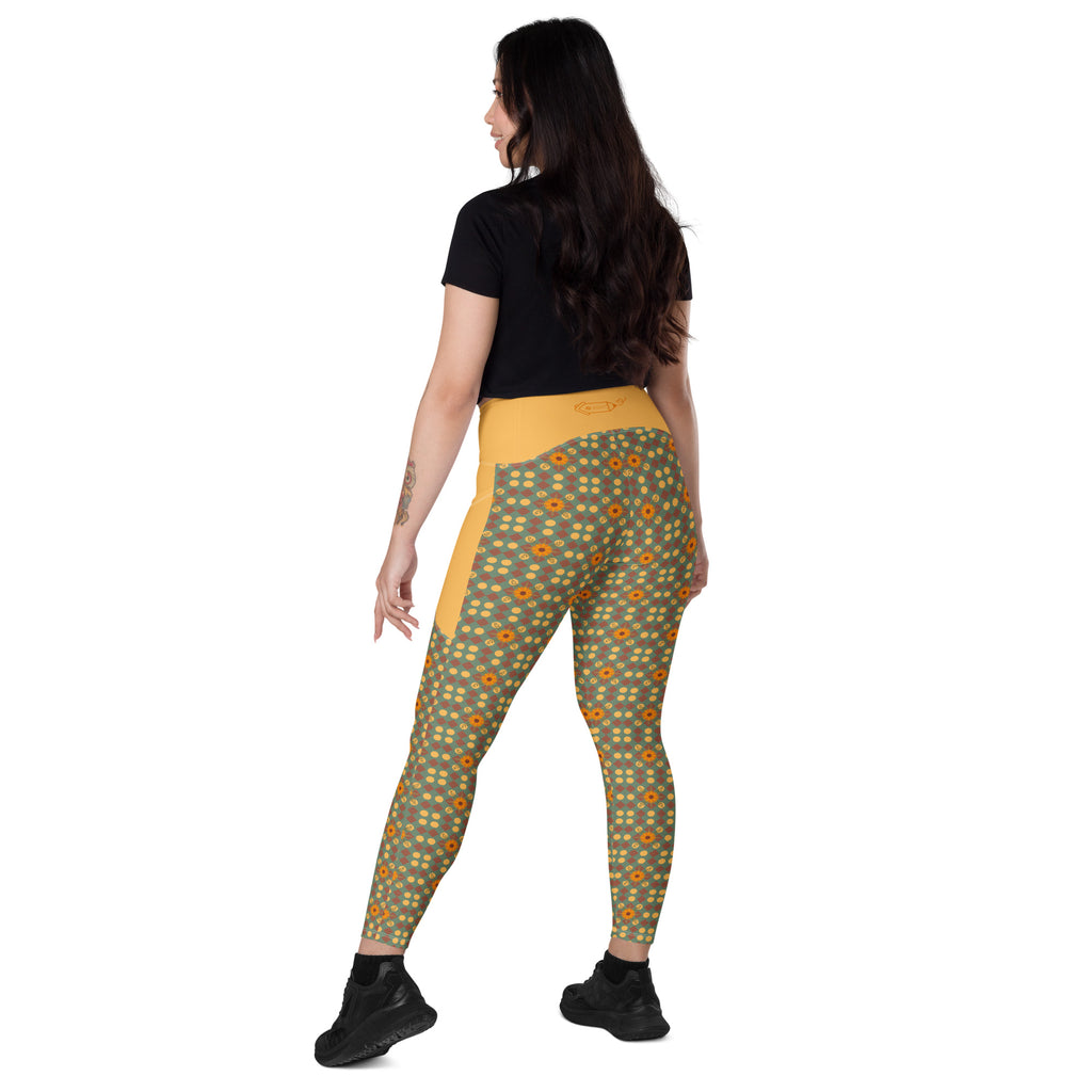 RECYCLED High Waist Pocket Leggings - 'Summertime Vintage'