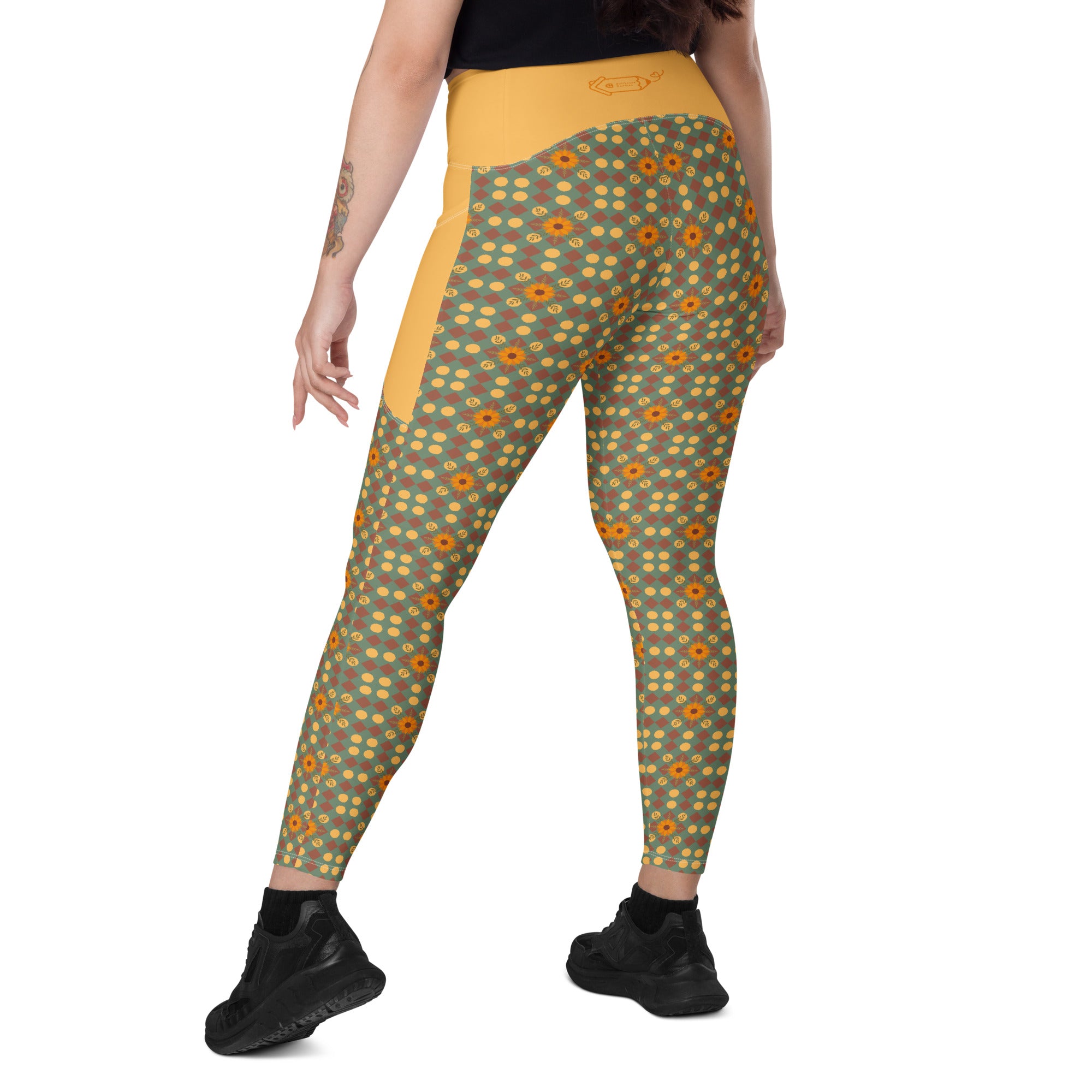 RECYCLED High Waist Pocket Leggings - 'Summertime Vintage'