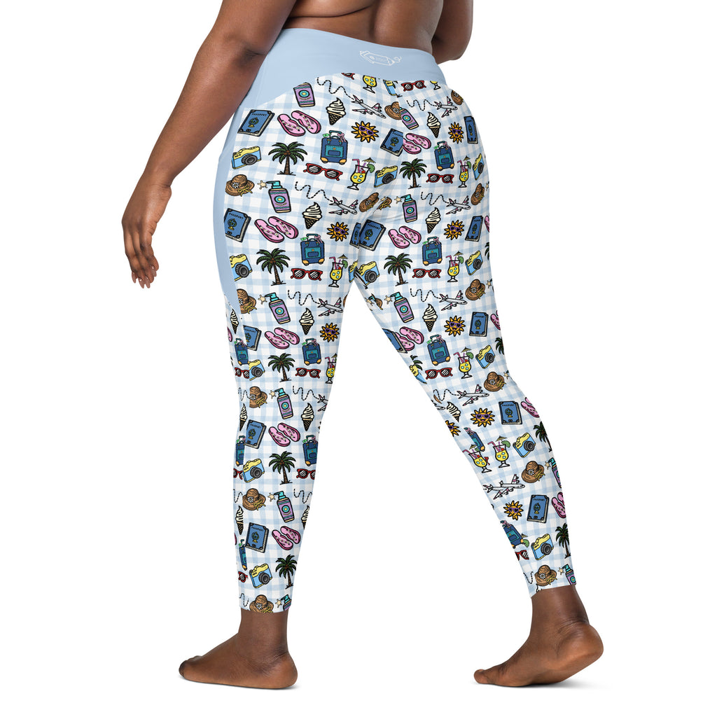 RECYCLED High Waist Pocket Leggings - 'Gingham Getaway'
