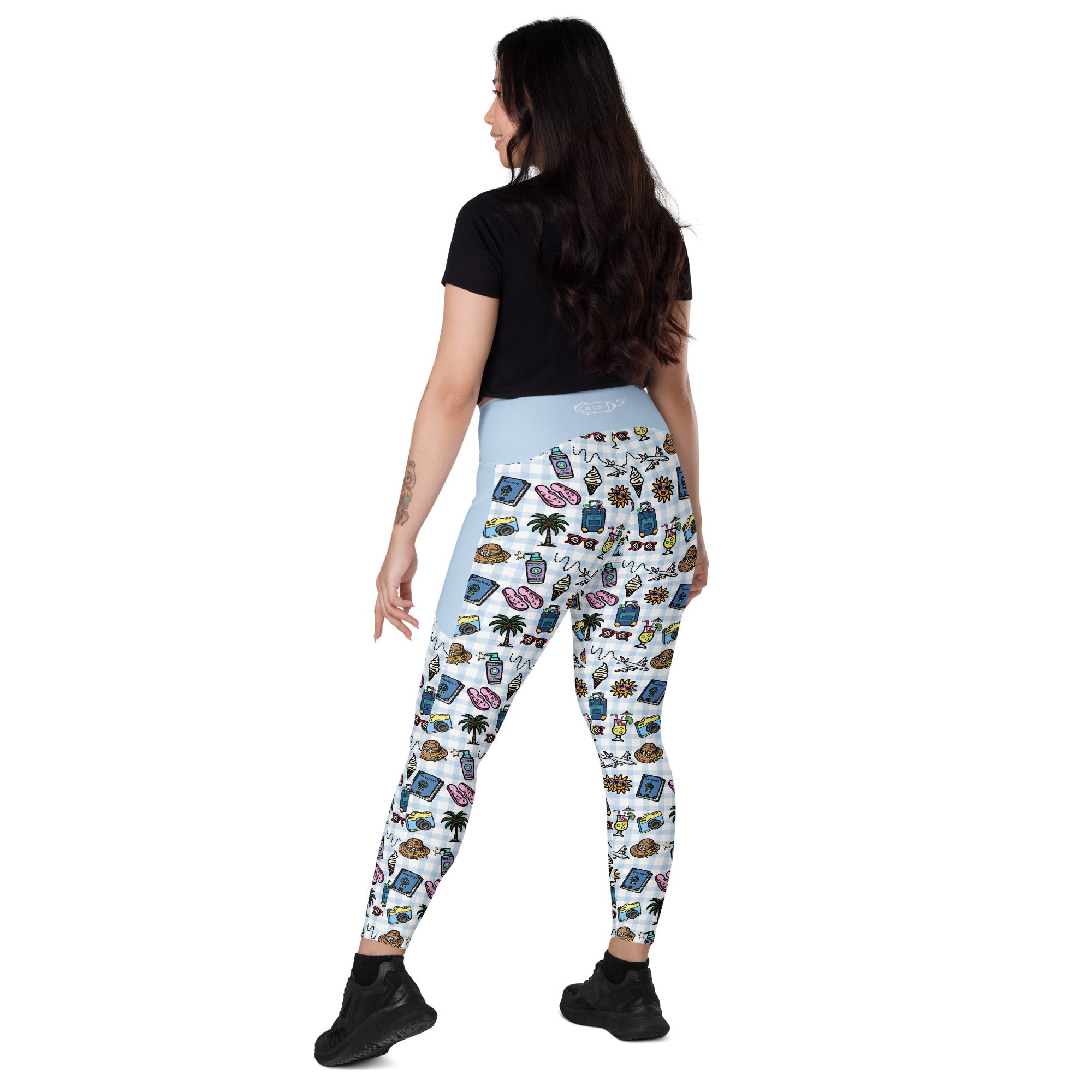 RECYCLED High Waist Pocket Leggings - 'Gingham Getaway'