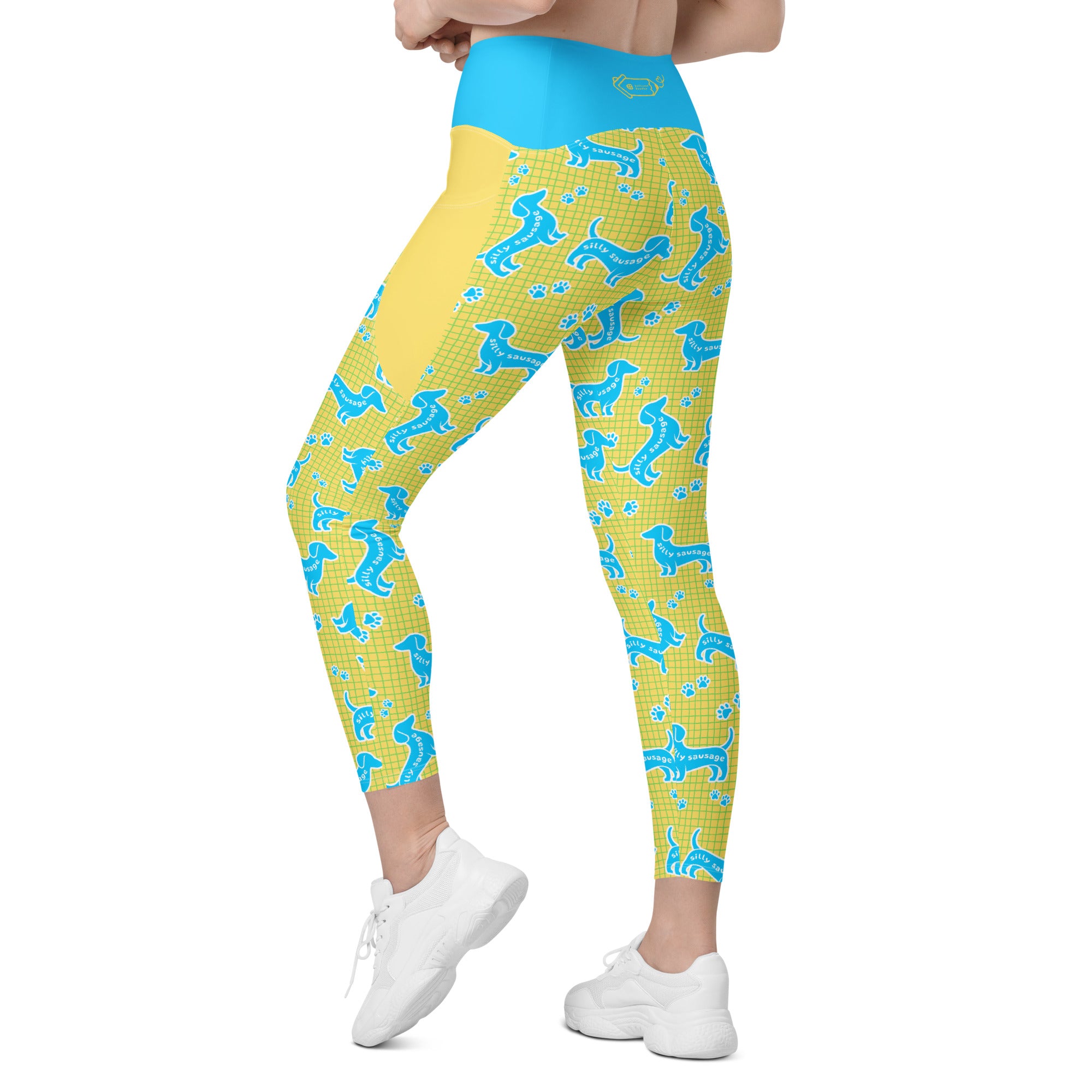 RECYCLED High Waist Pocket Leggings - 'Silly Sausage'