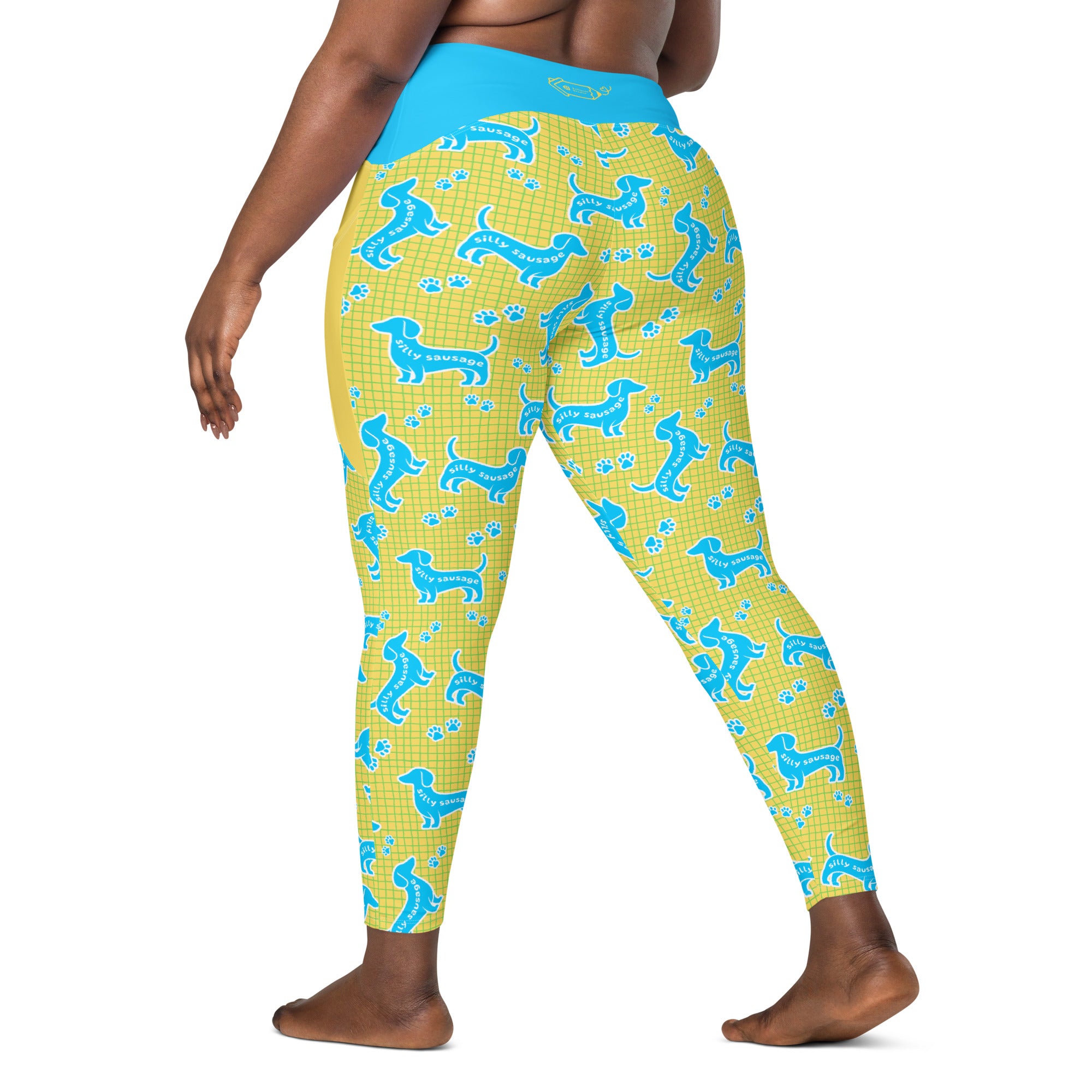 RECYCLED High Waist Pocket Leggings - 'Silly Sausage'