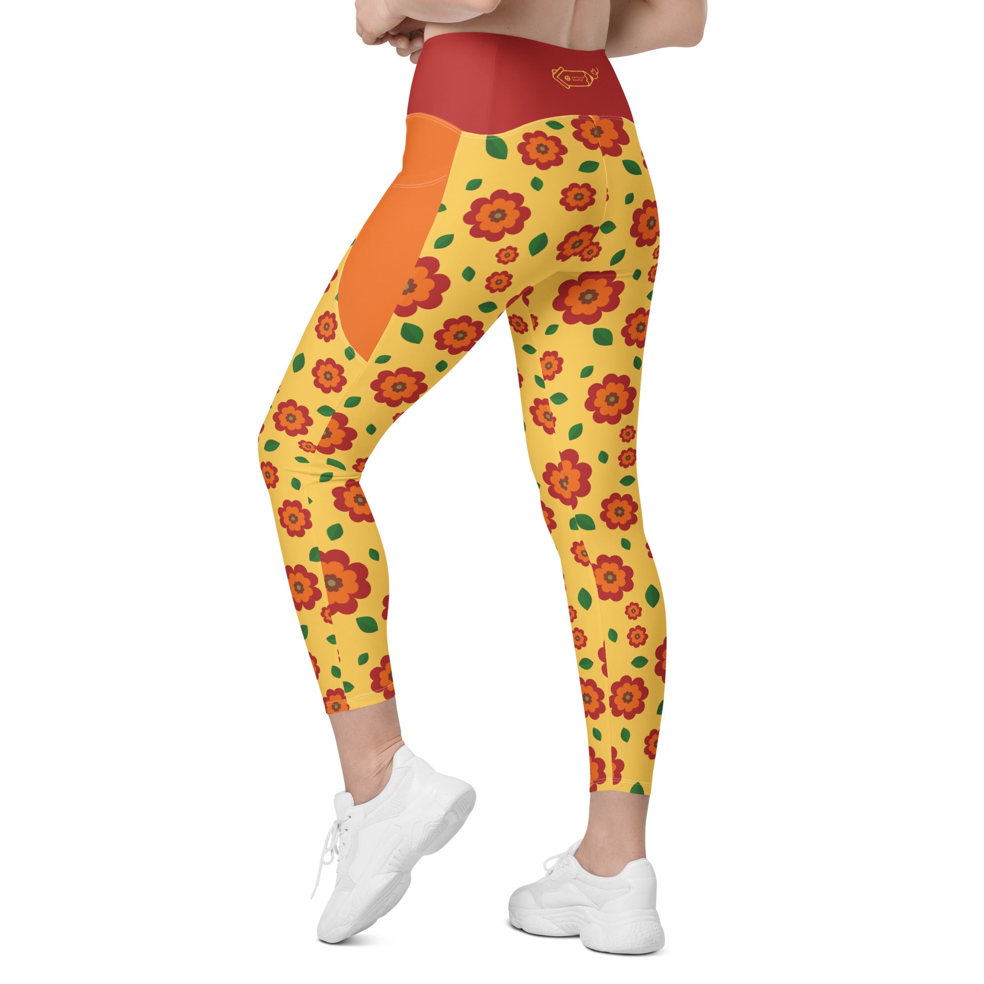 RECYCLED High Waist Pocket Leggings - 'Petal Pop'