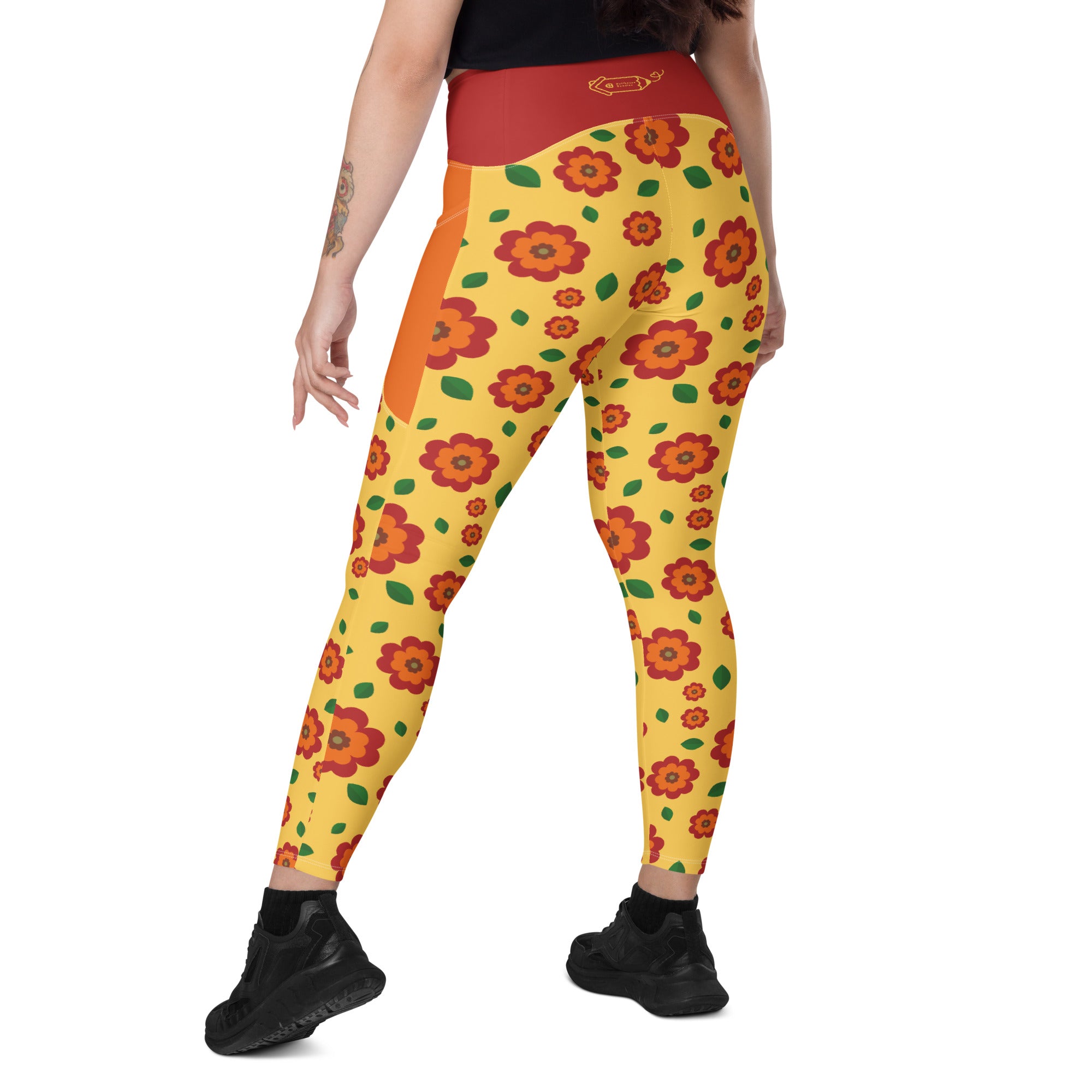 RECYCLED High Waist Pocket Leggings - 'Petal Pop'
