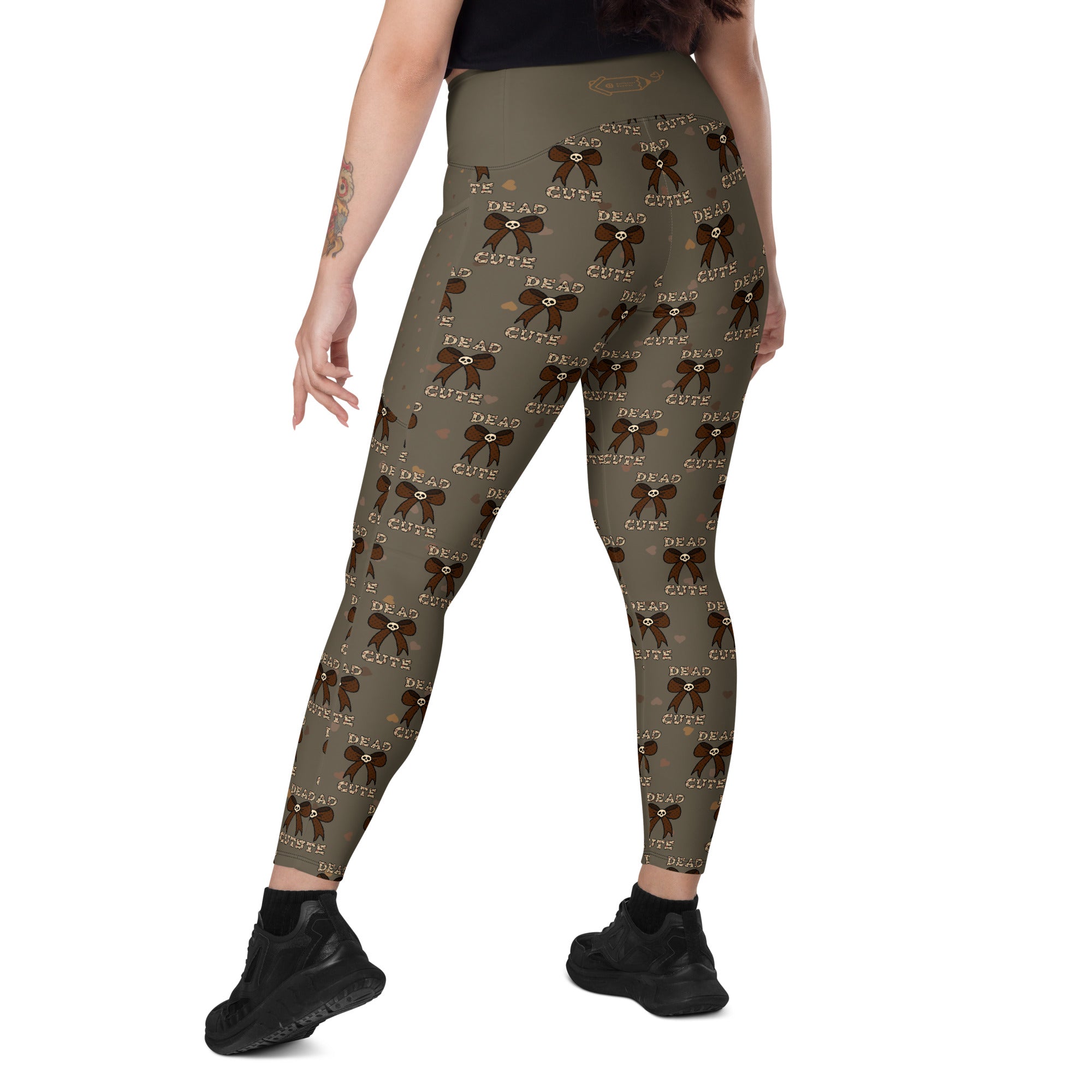 RECYCLED High Waist Pocket Leggings - 'Dead Cute'