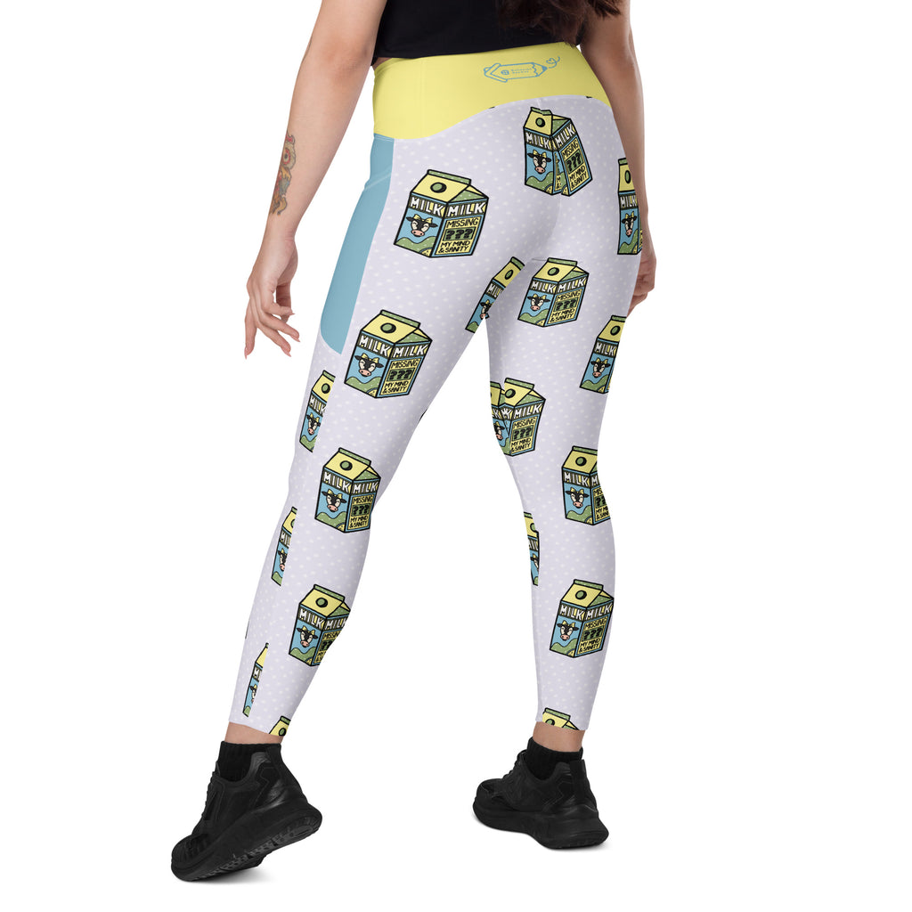 RECYCLED High Waist Pocket Leggings - 'Got Milk?'