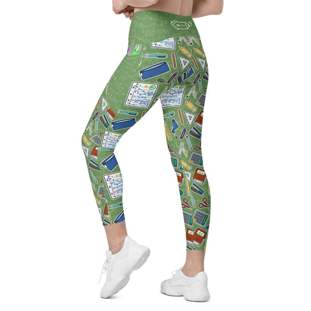 RECYCLED High Waist Pocket Leggings - 'Teacher's Pet'