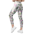 RECYCLED High Waist Pocket Leggings - 'Bubblegum Diner'