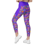 RECYCLED High Waist Pocket Leggings - 'Glitter Stickers'