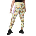 RECYCLED High Waist Pocket Leggings - 'Easter Kittens'