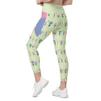 RECYCLED High Waist Pocket Leggings - 'Spring Stems'