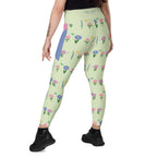 RECYCLED High Waist Pocket Leggings - 'Spring Stems'