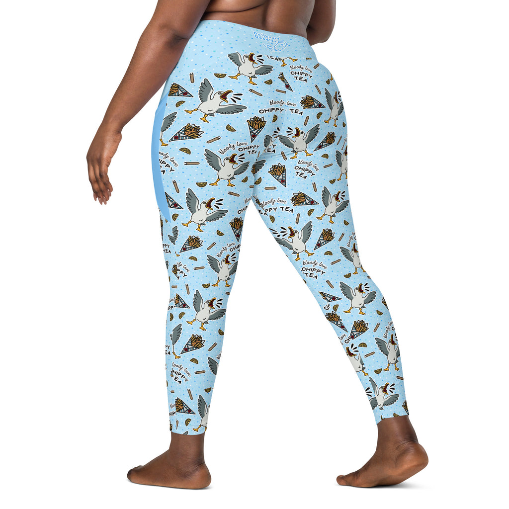 RECYCLED High Waist Pocket Leggings - 'Chippy Tea' Leggings
