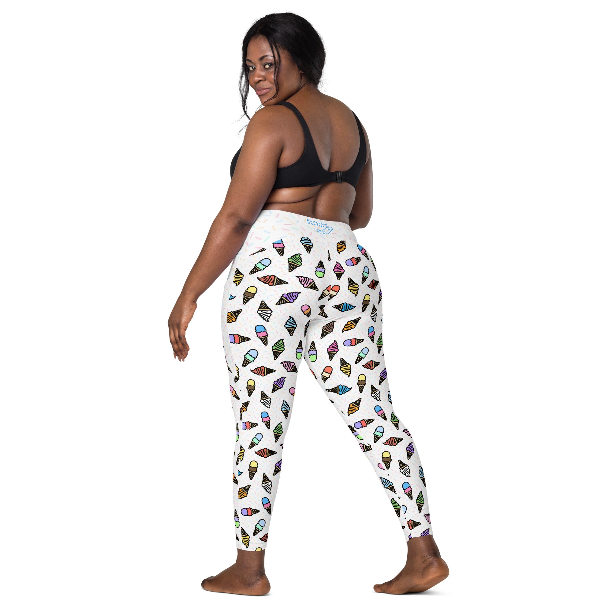 RECYCLED High Waist Pocket Leggings - 'Ice Cream' Leggings