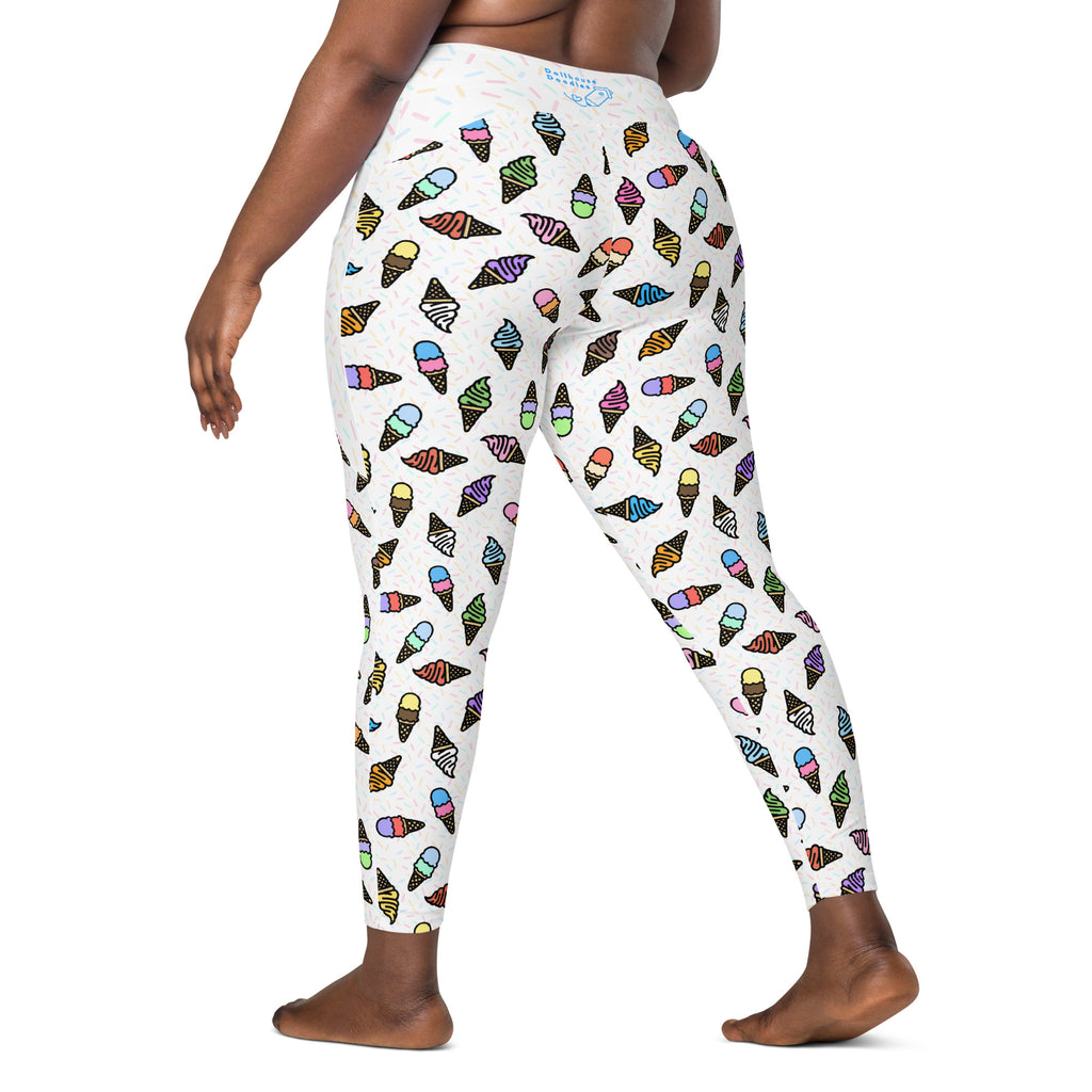 RECYCLED High Waist Pocket Leggings - 'Ice Cream' Leggings