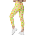 RECYCLED High Waist Pocket Leggings - 'Citrus Squares'