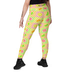 RECYCLED High Waist Pocket Leggings - 'Citrus Squares'