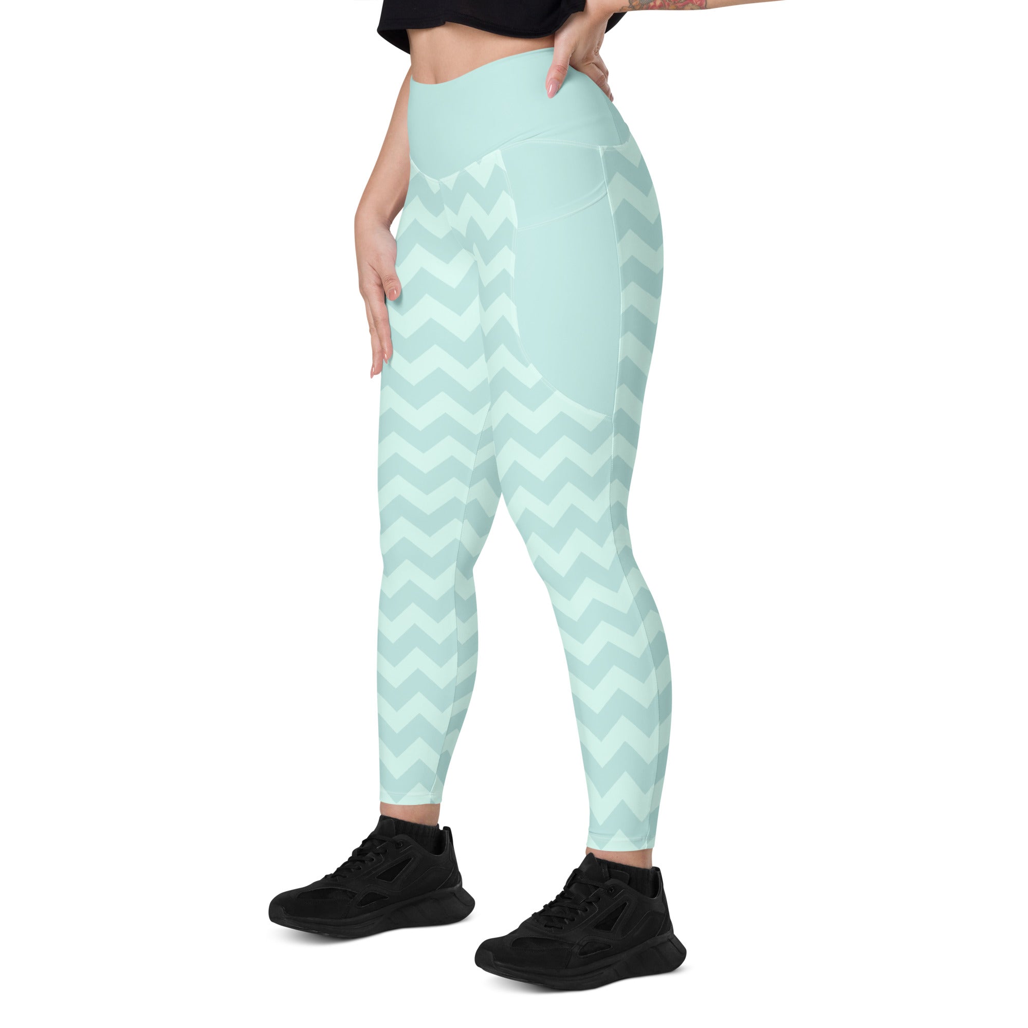 RECYCLED High Waist Pocket Leggings - 'Zig-A-Zig-Ah!'