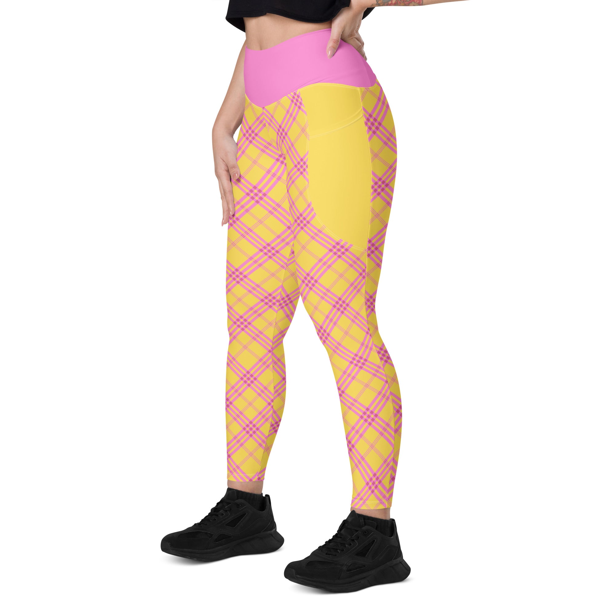 RECYCLED High Waist Pocket Leggings - 'Raspberry Ripple'