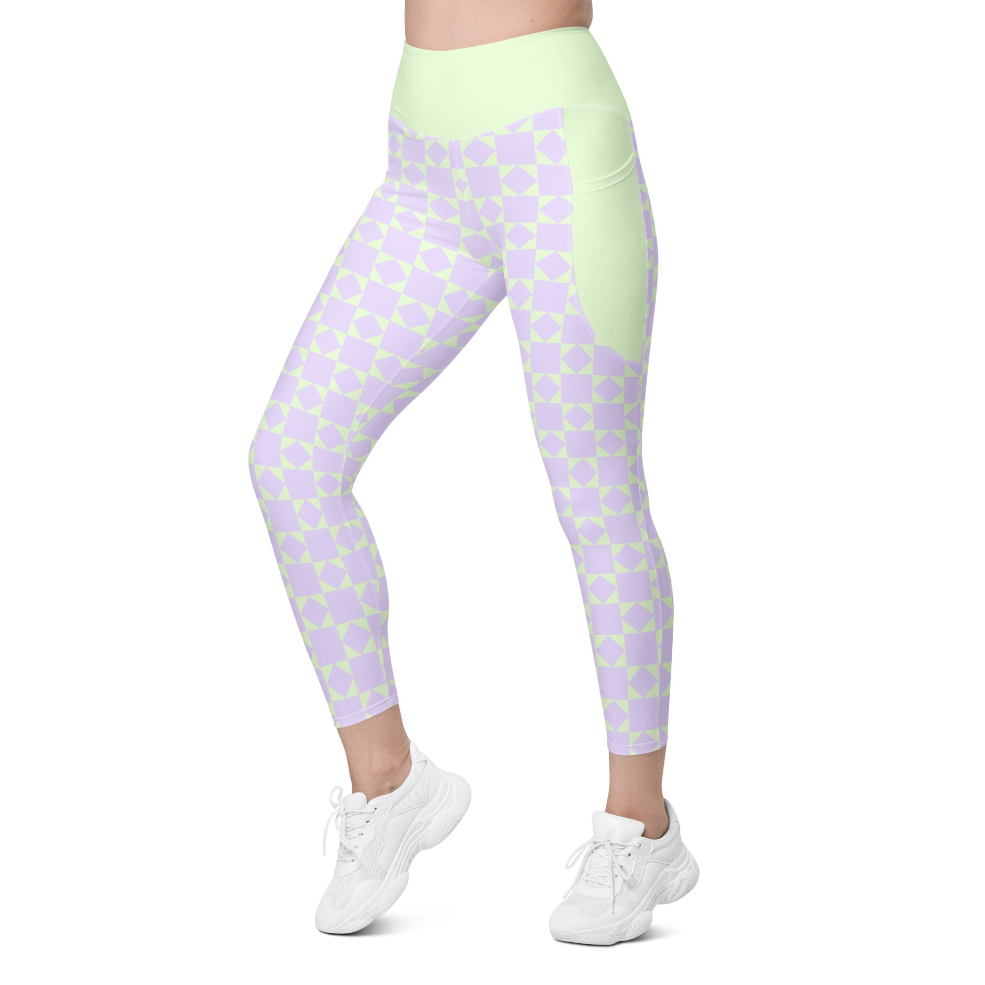RECYCLED High Waist Pocket Leggings - 'Lilac Mint'