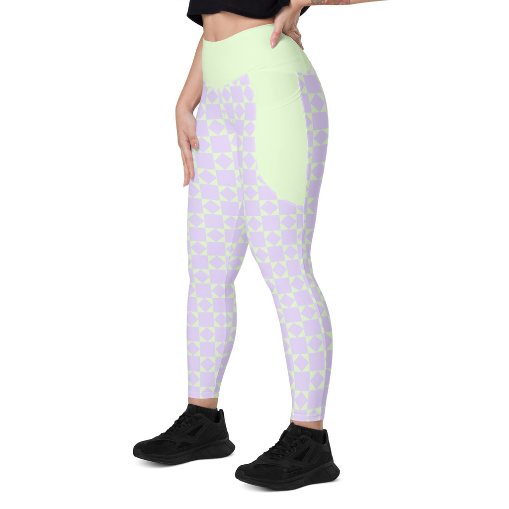 RECYCLED High Waist Pocket Leggings - 'Lilac Mint'