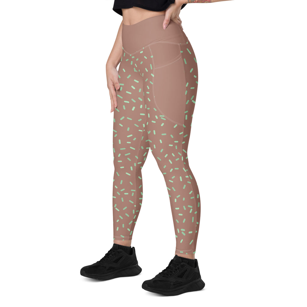 RECYCLED High Waist Pocket Leggings - 'Mint Choc Chip'
