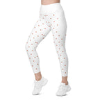 RECYCLED High Waist Pocket Leggings - 'Strawberry Picking'