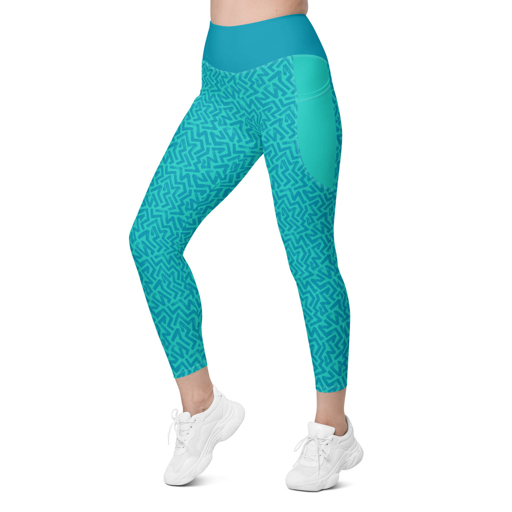 RECYCLED High Waist Pocket Leggings - 'Aquamarine'
