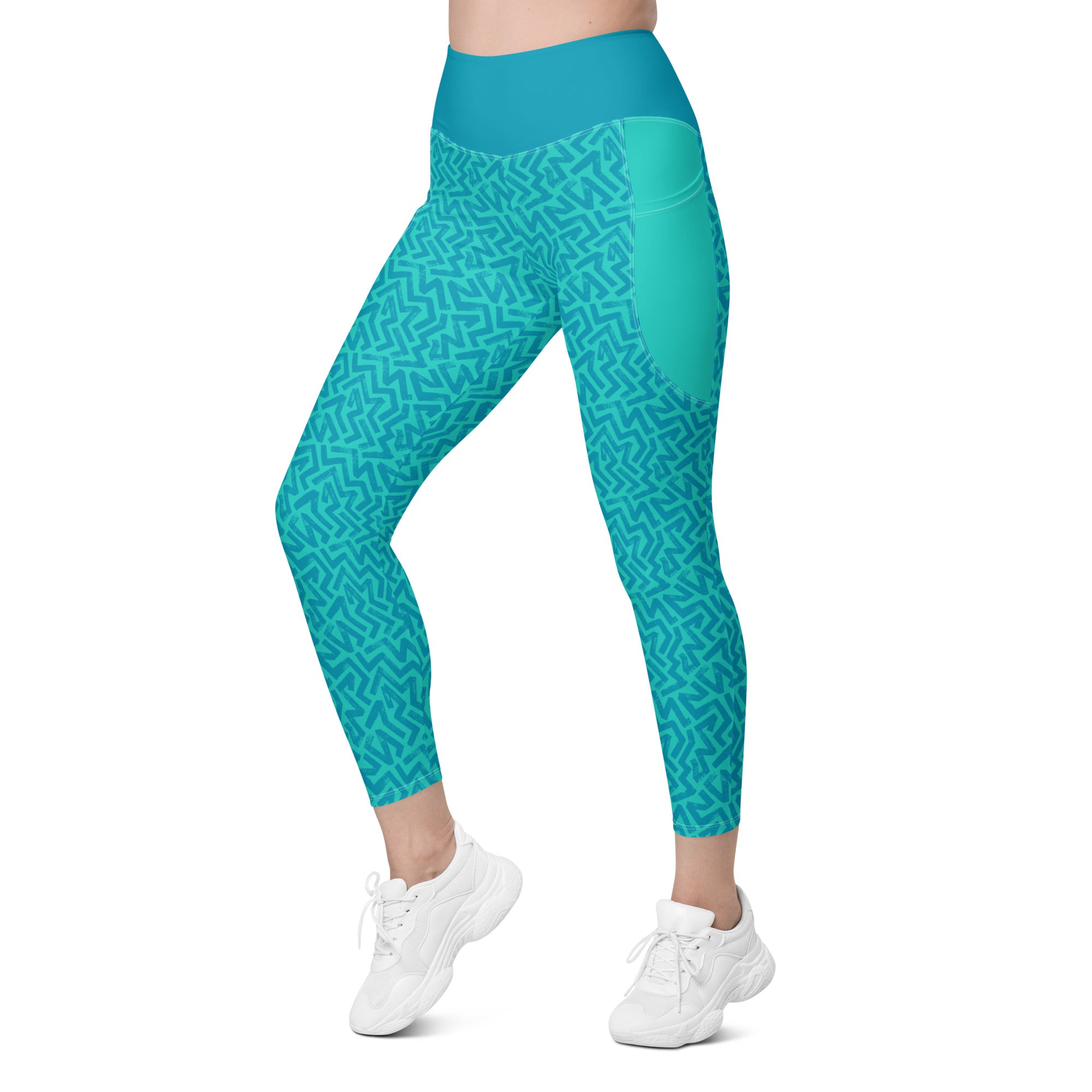 RECYCLED High Waist Pocket Leggings - 'Aquamarine'