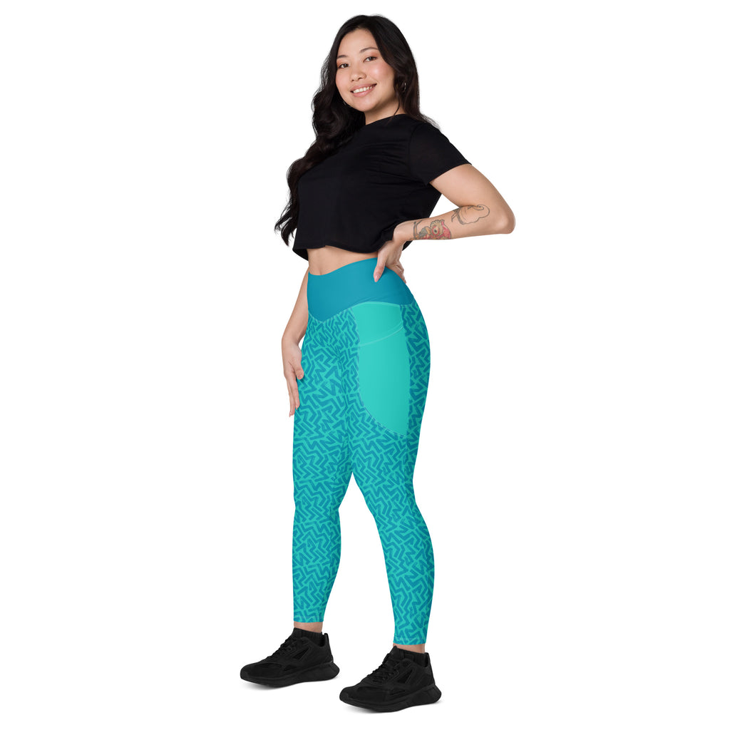 RECYCLED High Waist Pocket Leggings - 'Aquamarine'
