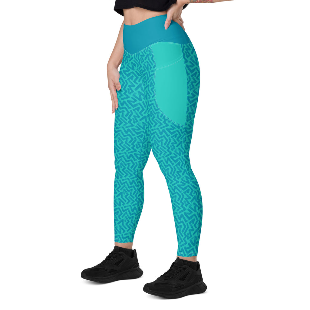 RECYCLED High Waist Pocket Leggings - 'Aquamarine'