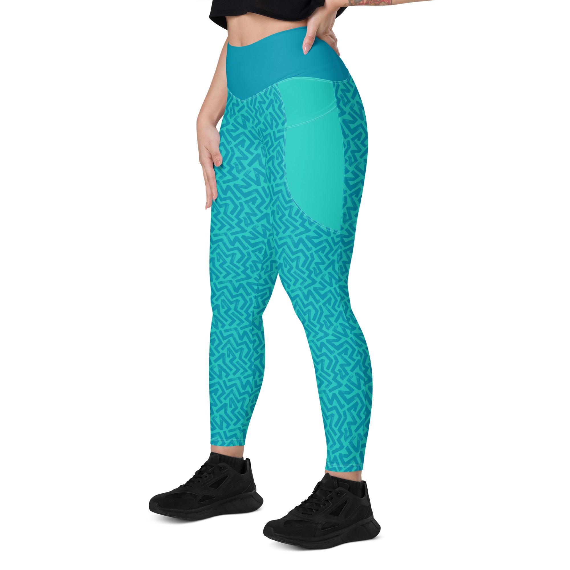 RECYCLED High Waist Pocket Leggings - 'Aquamarine'