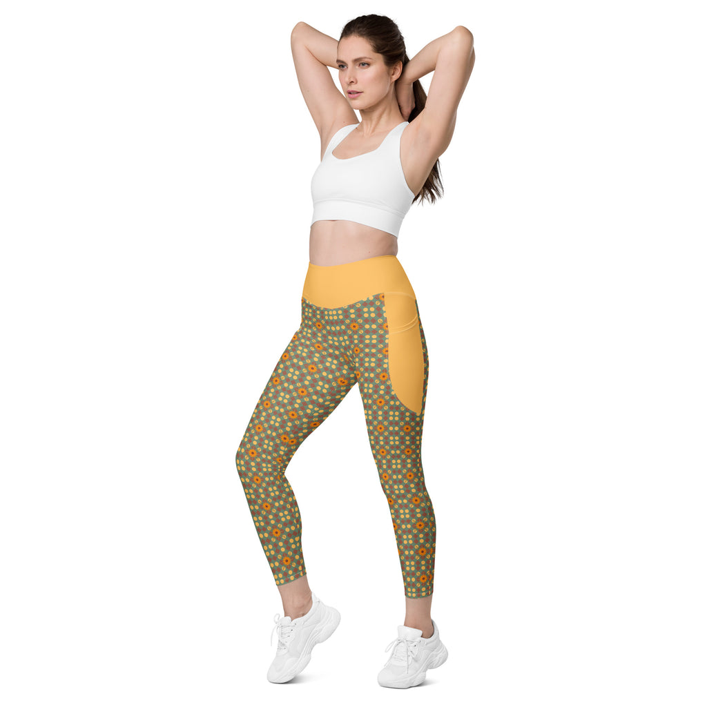 RECYCLED High Waist Pocket Leggings - 'Summertime Vintage'