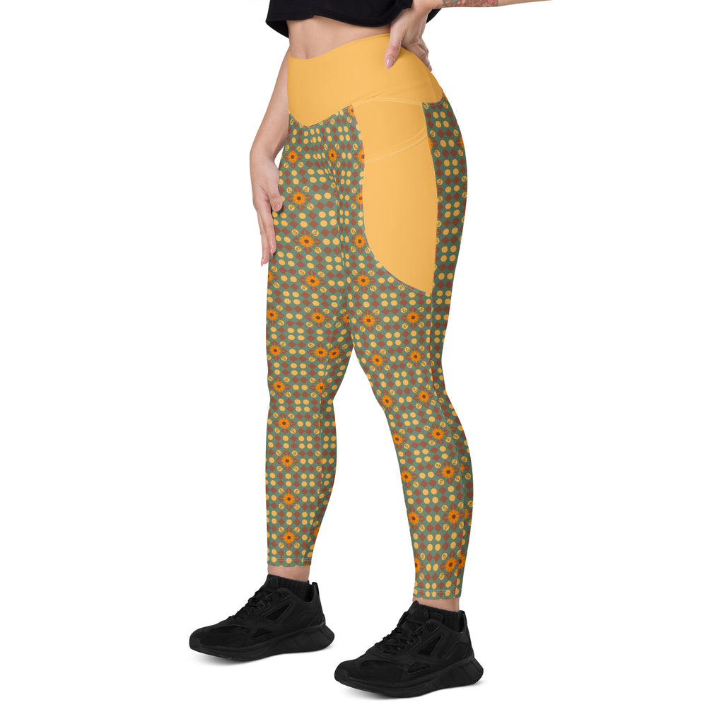 RECYCLED High Waist Pocket Leggings - 'Summertime Vintage'