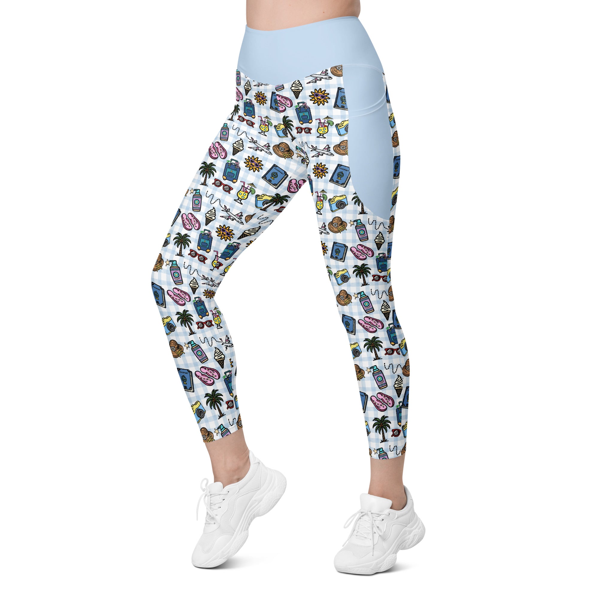 RECYCLED High Waist Pocket Leggings - 'Gingham Getaway'