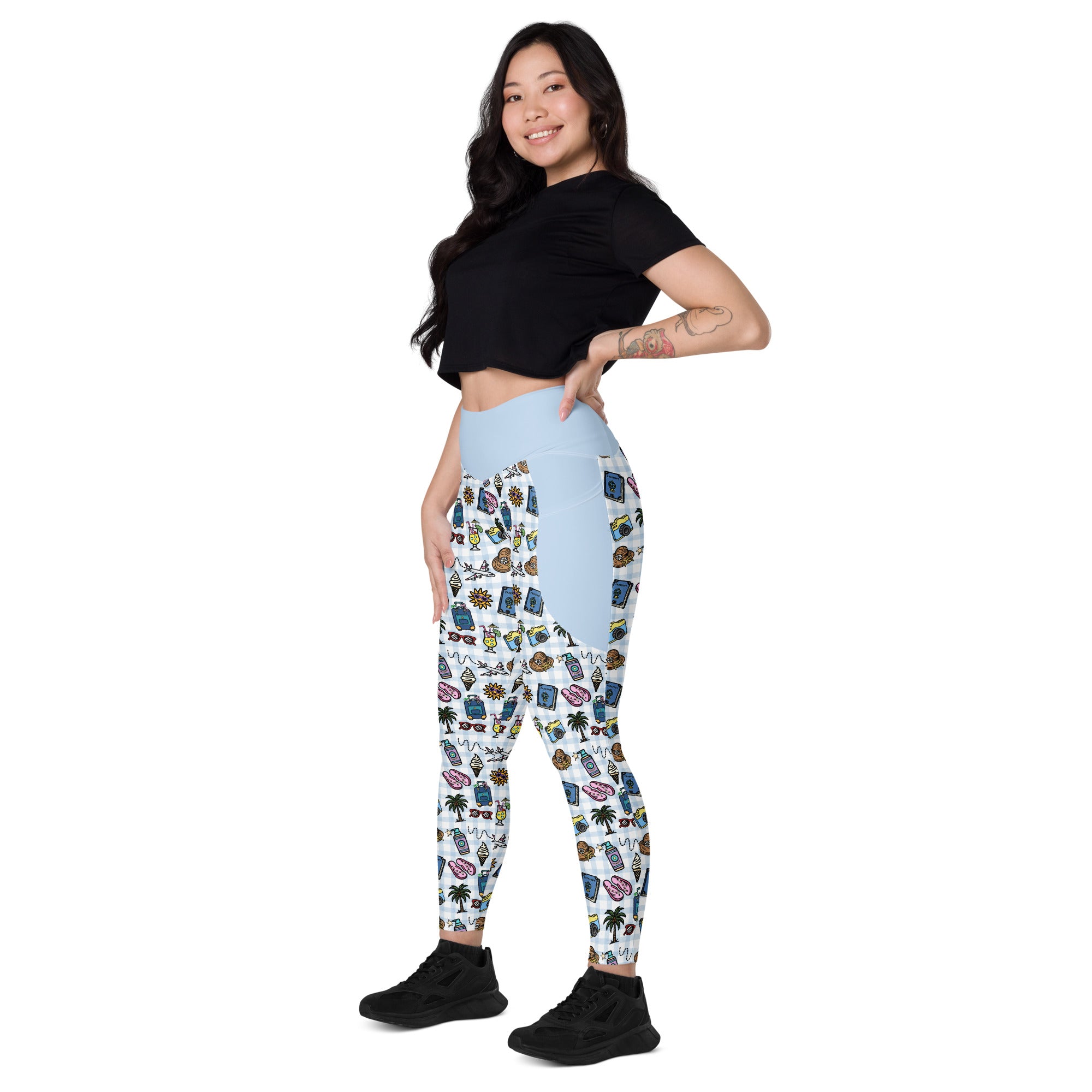 RECYCLED High Waist Pocket Leggings - 'Gingham Getaway'