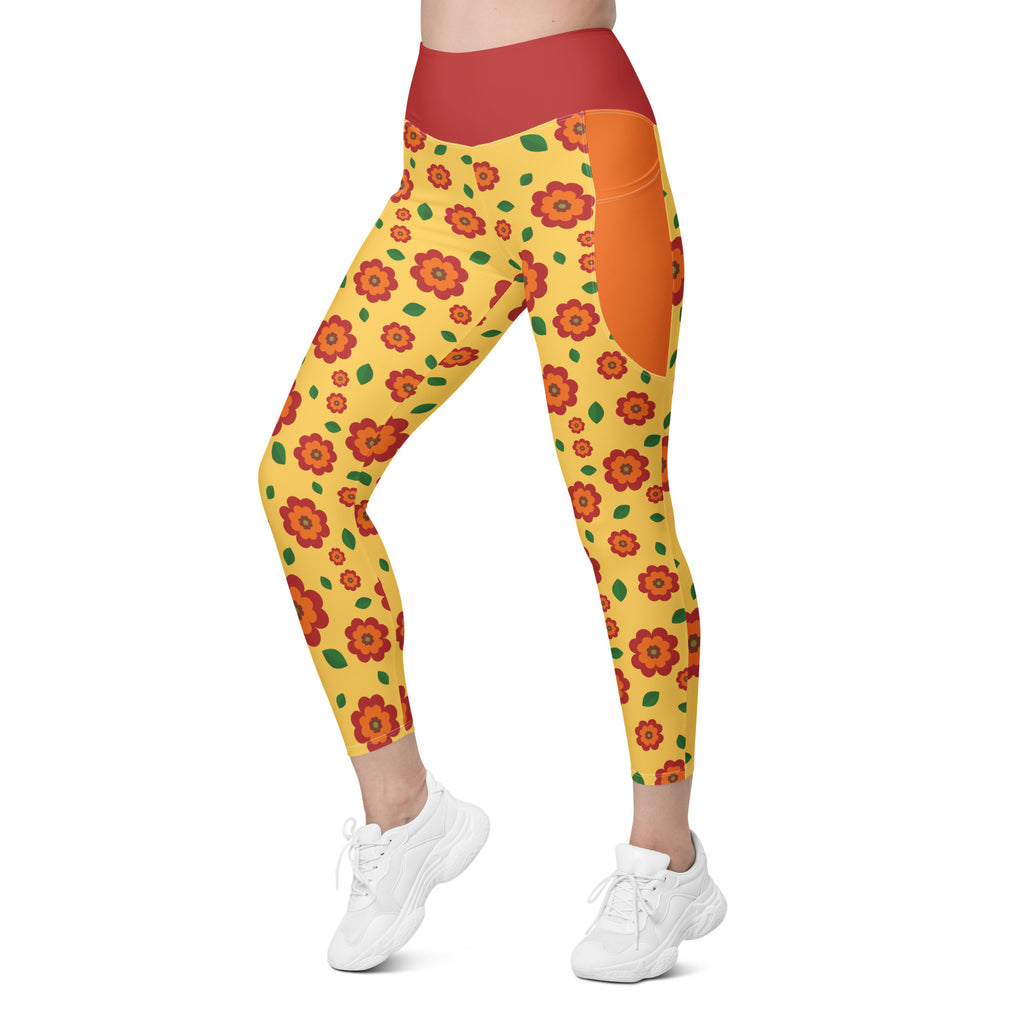 RECYCLED High Waist Pocket Leggings - 'Petal Pop'