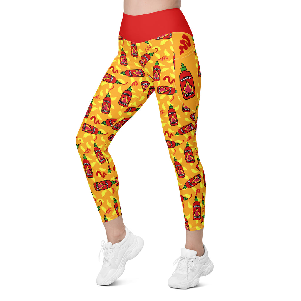 RECYCLED High Waist Pocket Leggings - 'Neurospicy'