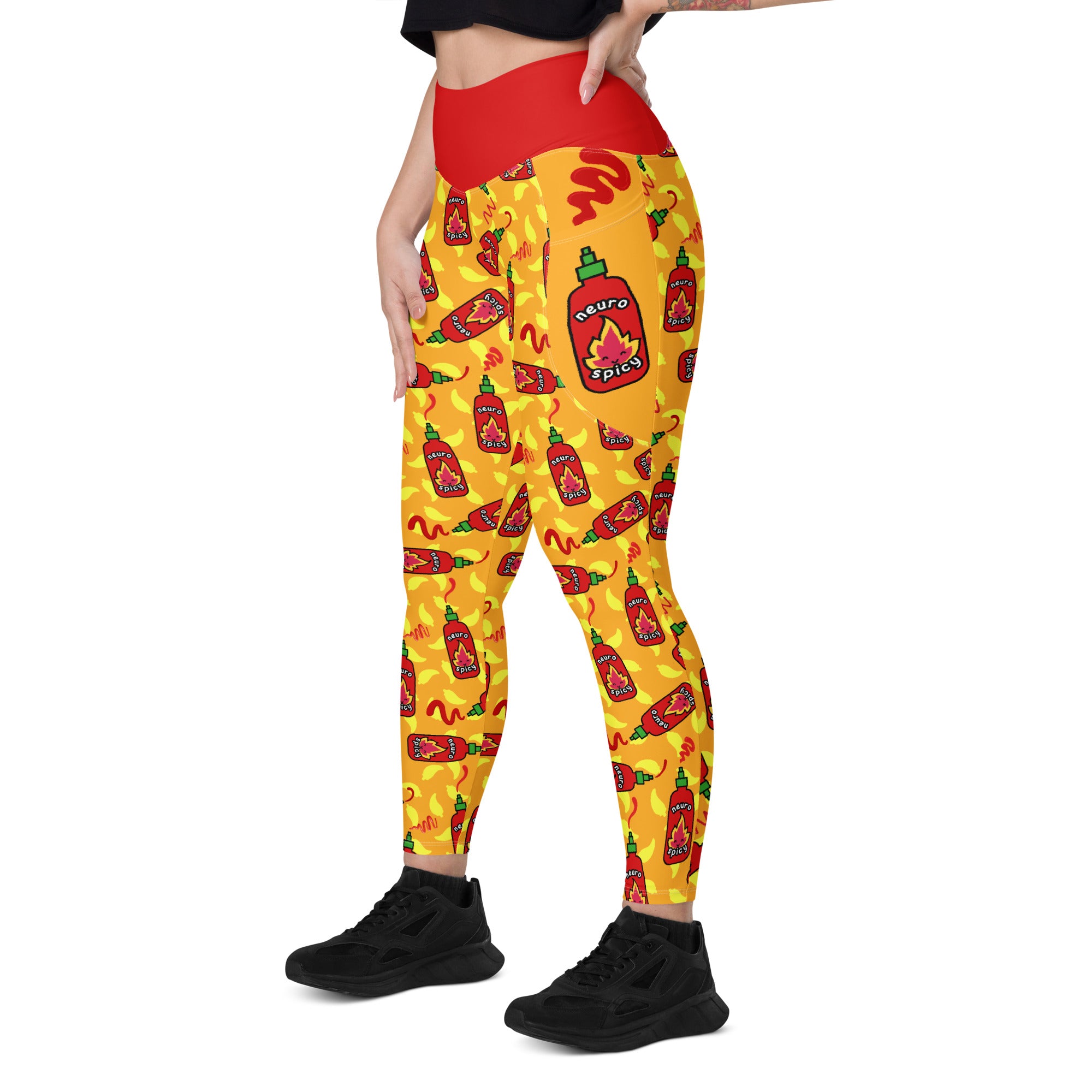 RECYCLED High Waist Pocket Leggings - 'Neurospicy'
