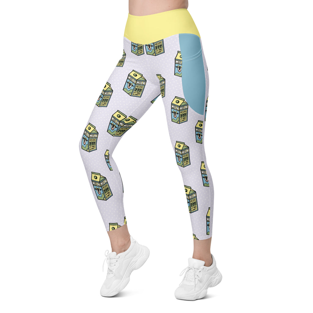 RECYCLED High Waist Pocket Leggings - 'Got Milk?'