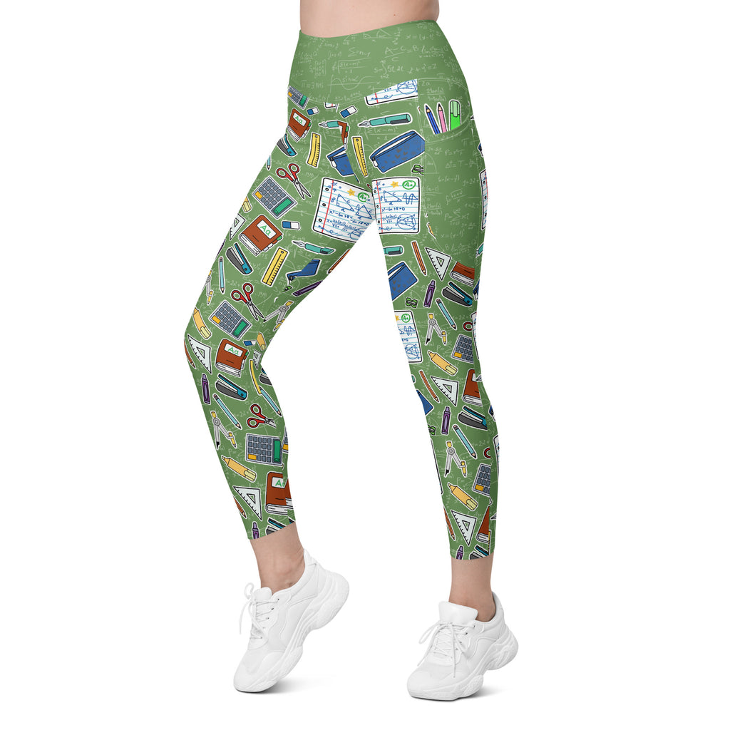 RECYCLED High Waist Pocket Leggings - 'Teacher's Pet'
