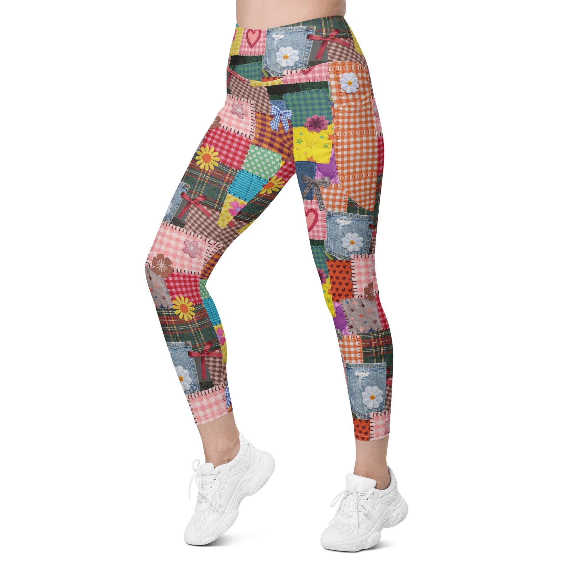 RECYCLED High Waist Pocket Leggings - 'Perfect Patchwork'
