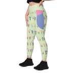 RECYCLED High Waist Pocket Leggings - 'Spring Stems'