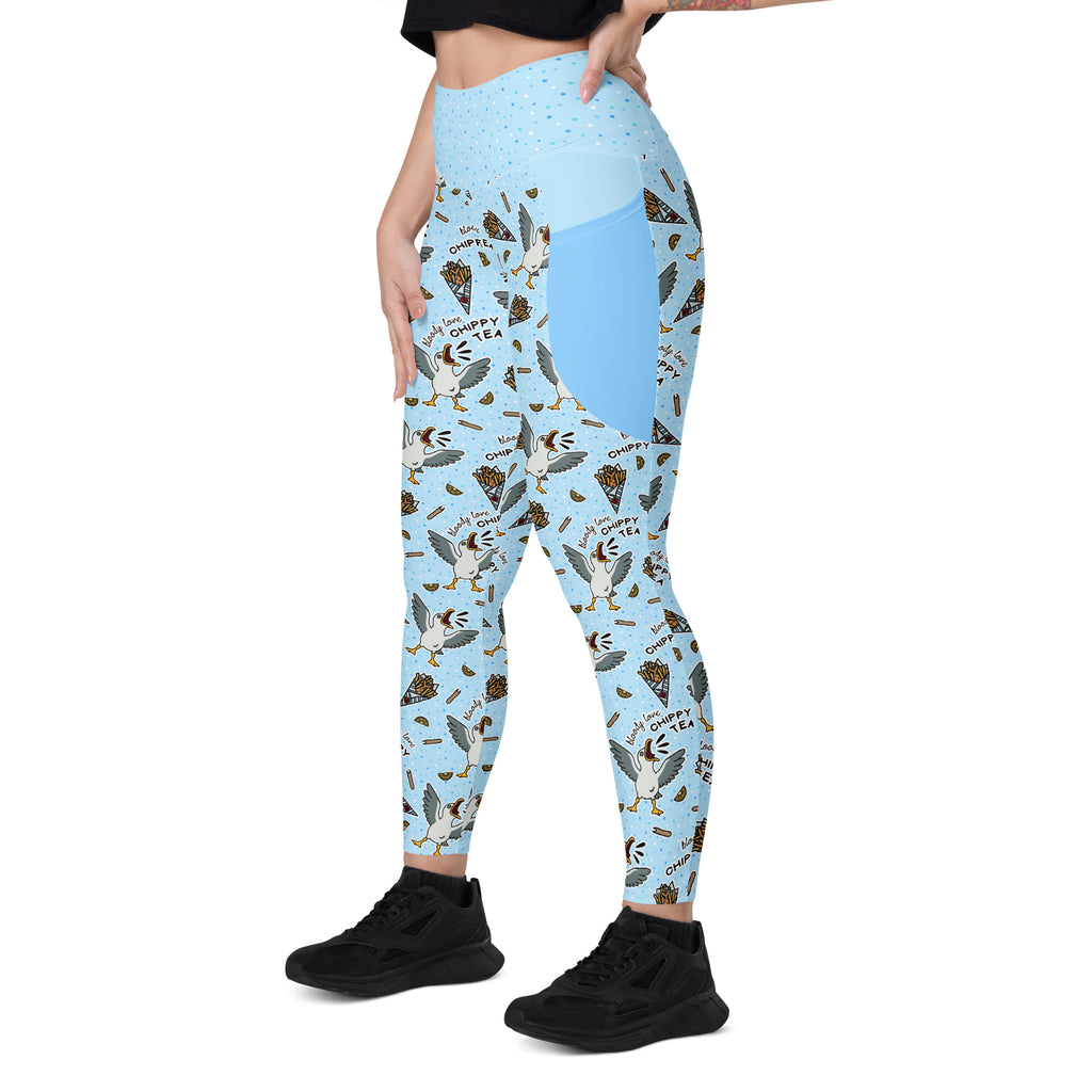 RECYCLED High Waist Pocket Leggings - 'Chippy Tea' Leggings