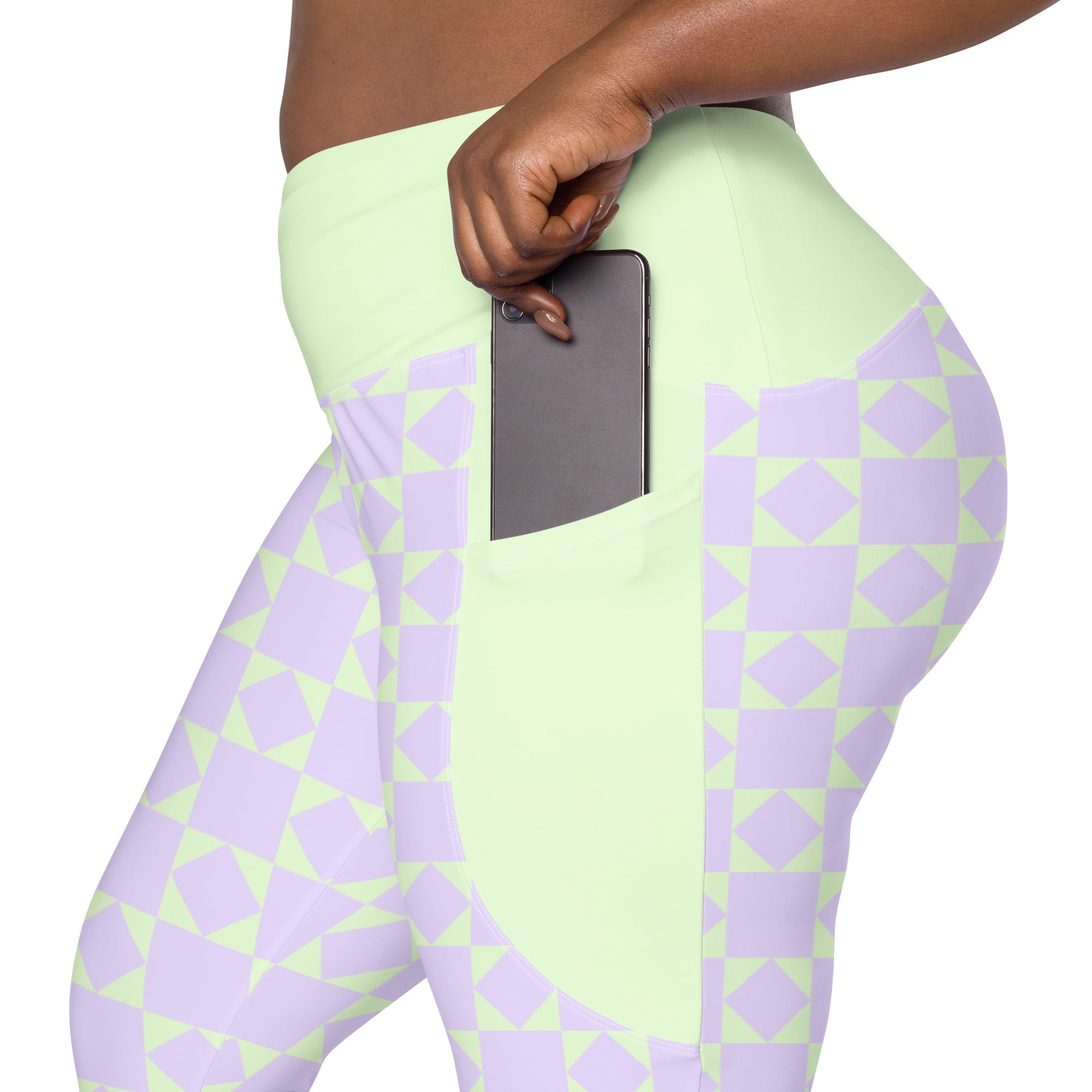 RECYCLED High Waist Pocket Leggings - 'Lilac Mint' 5XL